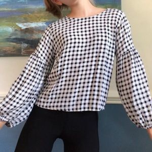 Black and White Checkered Top